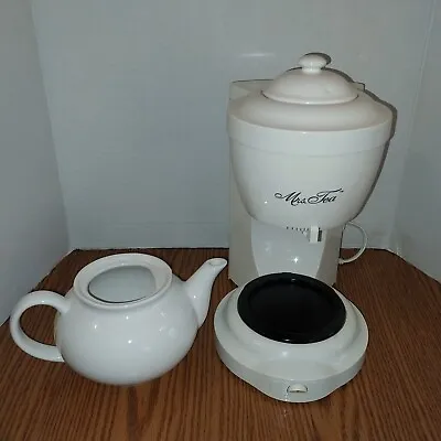 Mrs. Tea 6 Cup Automatic Hot Tea Maker  HTM1 By Mr. Coffee - Ceramic Pot White • $39.99