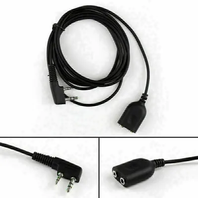 1Pcs 2Pin Extension Cable For Radio Earpiece Speaker Mic Kenwood Baofeng 2m GB • £8.38