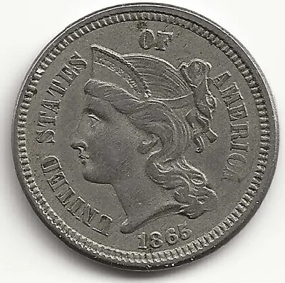 $17.50 • Buy 1865 3 Cent Nickel Piece