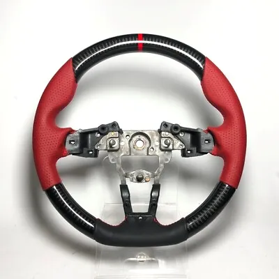 Real Carbon Steering Wheel Miata 16~21 ND Fiat 124 Spider Red Leather MX-5 Red • $479