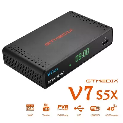 GTMEDIA V7S5X FTA Satellite Receiver DVB-S2/S2X Wifi HD 1080P PVR H.265 TV Box • $29.99