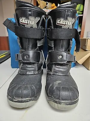 Castle X Thermo Lite Black Snowmobile Boots Mens Size 6 • $39