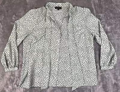 Eloquii Blouse Shirt Top Women's Size 18 Green Black Dots • $11.99