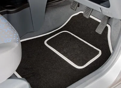 Car Mats For Hyundai I40 Saloon 2012 To 2020 Tailored Black Carpet White Trim • £29.95
