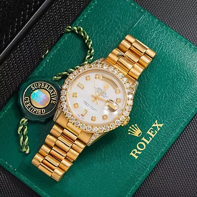 Rolex Day-Date 36mm 18013 Mother Of Pearl Diamond Dial Presidential Bracelet • $21000