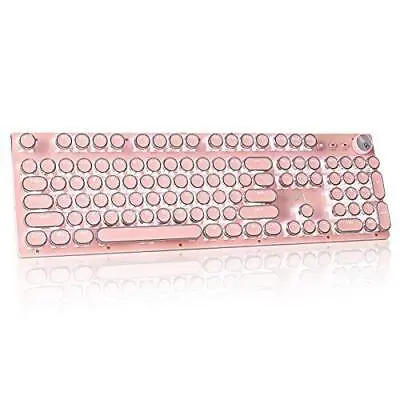 CHICHEN Retro Steampunk Typewriter-Style Gaming Keyboard Blue SwitchesPure   • $57.87