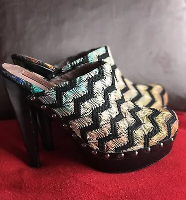 £135 • Buy Missoni Designer Crochet-Knit Clogs Mules Heels Shoes UK 7 / 40