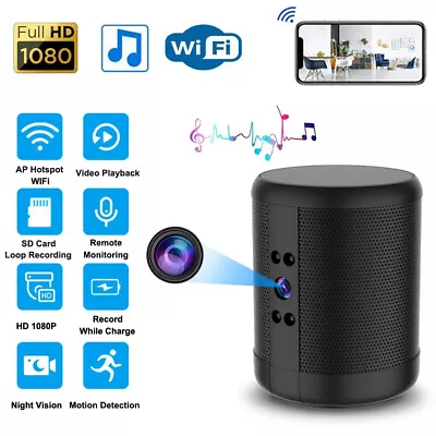 1080P HD WiFi IP Camera Bluetooth Speaker Camera Motion Detection Nanny Camera • £11