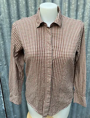 $25 • Buy Uniqlo Ines De La Fressange XL Shirt ~ Gingham Button Up ~ Early 1980s Look