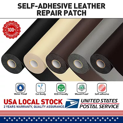 Leather Vinyl Repair Kit Black Filler Restore Car Seat Couch Sofa Bus Patch Tape • $12.99