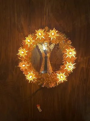 Vintage Christmas Tree Topper Gold Tinsel And Angel - See Description • $20