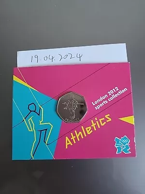 London 2012 Olympic BUNC Athletics 50p Carded Coin Free Post With 24 Tracked • £6.88