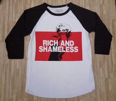 Marilyn Monroe Rich & Shameless Raglan Shirt ~ Men's Medium M ~ White Gray • $8.42