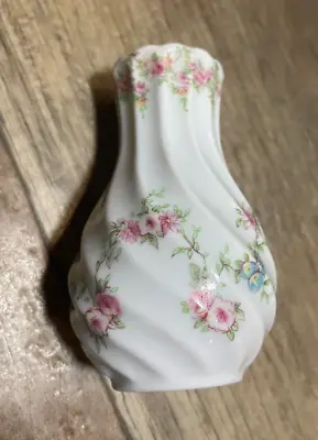 Haviland Limoges Bud Vase Floral Design Porcelain 3  Swirl White 65 France Made • $17.98