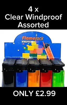 4 X  WINDPROOF TURBO JET FLAME ELECTRONICLIGHTER REFILLABLE ASSORTED £2.99 • £2.99