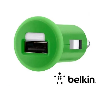 Belkin MIXIT UP Micro Car Charger (1 AMP/ 5W) Iphone Ipod GREEN F8J018qeGRN • $22.95