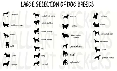 £2.99 • Buy Dog Sticker Car Wall Laptop Window Kennel Vinyl Decal Dog Breed Selection Uk