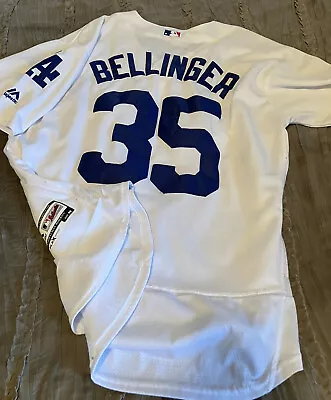 CODY BELLINGER Los Angeles DODGERS Baseball MAJESTIC Flex Base Jersey 40 White • $39.99