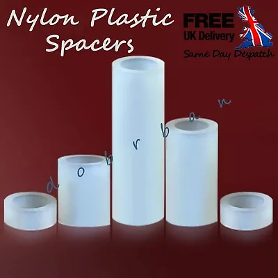 £1.84 • Buy WHITE NYLON PLASTIC SPACER STANDOFF M3 M4 M5 Round Washers  PCB LED UK 