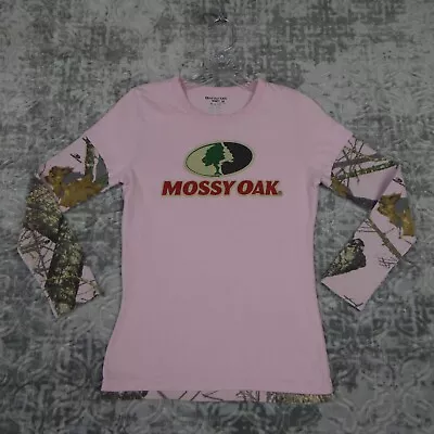 Mossy Oak Shirt Girl Youth Medium Pink Camo Break Up Thermal Long Sleeve Hunting • $10