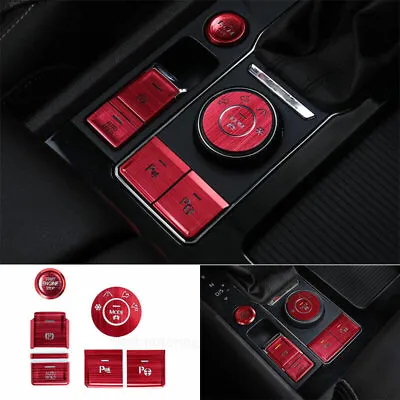 Red Aluminum Console Button Switch Sticker Cover Decor For VW Atlas 2018-2021 • $58.45