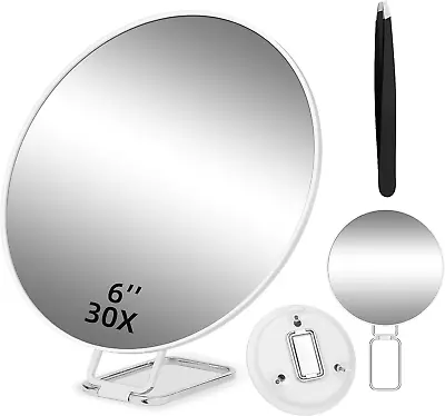 Large 30X Magnifying Mirror 6Inch Makeup Magnifying Mirror With Suction Cups Ha • $20.31