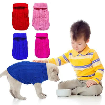 $8.07 • Buy Pet Dog Sweaters For Small Dogs Girl Sweaters Winter Clothes Warm T Shirt Coat