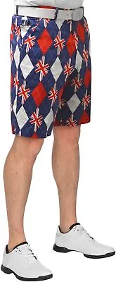 Royal And Awesome Men`s Golf Shorts Trew Brit Union Jack Shorts + Tool W 30 - 44 • £34.99