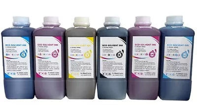 6 X BULK INK REFILL PREMIUM ECO SOLVENT INK FOR ROLAND MUTOH AND MIMAKI 6000ML • $204.98