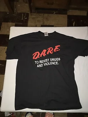 Vintage DARE Keeping Kids Off Drugs Black Shirt Men's Large 1990s • $9
