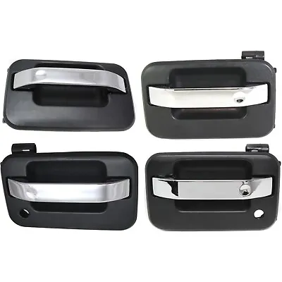 $70.43 • Buy Complete Door Handle Set For 2004-2014 Ford F-150 Textured Black W/Chrome Lever