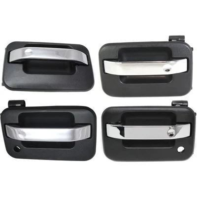 $70.43 • Buy Complete Door Handle Set For 2004-2014 Ford F-150 Textured Black W/Chrome Lever
