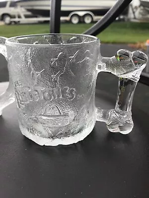 Vintage McDonalds Flinstones Glass Mug RocDonald 1993 PRE-DAWN Made In USA Set 4 • $26.85