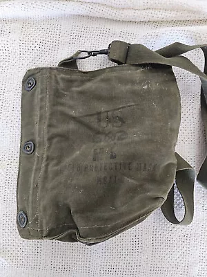 Vintage Military USGI M9A1 Field Protective Gas Mask Canvas Carrier Bag • $25