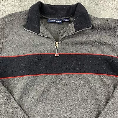 Aeropostale Sweater Mens Medium Grey  1/4 Zip Fleece Pullover Sweatshirt • $6.45