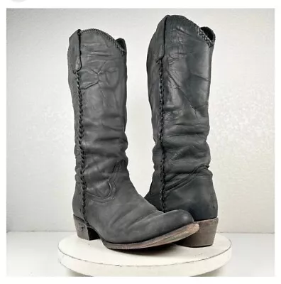 Lane Boots Plain Jane Knee High Cowboy Western Boot Black 10 • $60