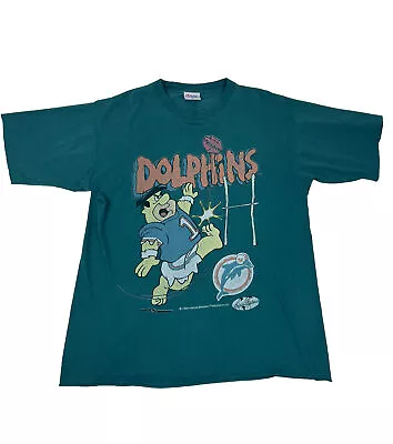 Flintstones Miami Dolphins NFL Tshirt Size Large • £30