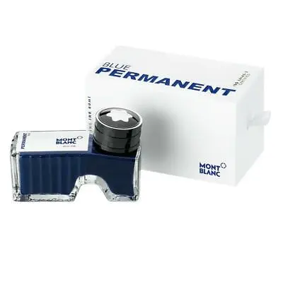 Montblanc Fountain Pen Refill Ink Bottle 60ml Permanent Blue 107756 / 128195 • $34.95