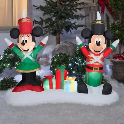 5.5' MICKEY & MINNIE MOUSE AS TOY SOLDIERS Airblown Lighted Yard Inflatable • $99.99