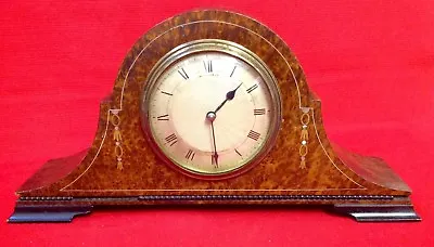 Antique Russells Liverpool Amboyna Veneered Wind Up Clock Napoleon Hat Inlaid • £150