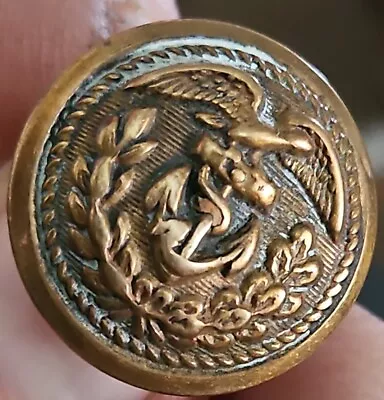 Military Brass Eagle & Anchor Button N.S. MEYER NYC 7/8”⁷ • $8