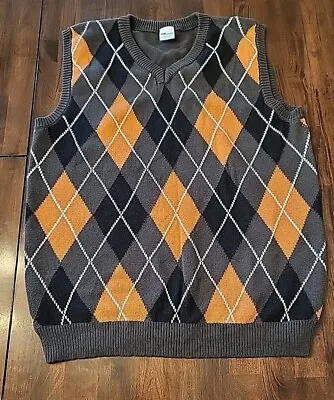 Step Brothers Sweater Mens One Size Gray Argyle VNeck Pullover Vest Spirit  • $23.16