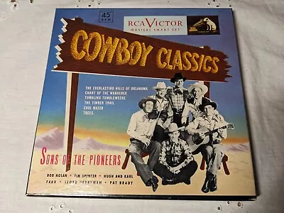 Vtg Cowboy Classics Sons Of The Pioneers 45-rpm Box Set Rare Blue-Green Vinyl • $15