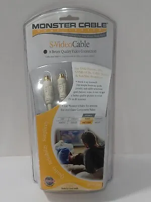 White Monster S-Video Cable 4ft/1.21m 162236 24k GOLD TV 4-Pin S Video S-VHS NEW • $17.95