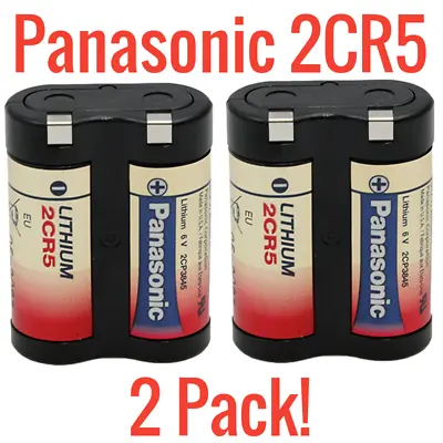 2 Pack Panasonic 6V 2CR5 Photo Lithium Battery Black New DL45 KL2CR5 5032LC • $6.99