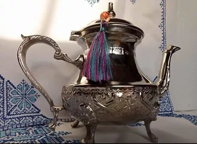 Moroccan Antique Silver Teapot Ancient Handmade  • $145