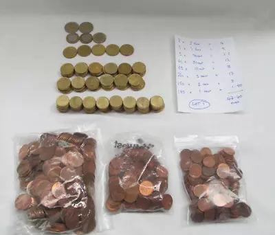 Bulk Lot Of Assorted Euro Coins; Total Value 47.40 Euros      Lot 1 • £25