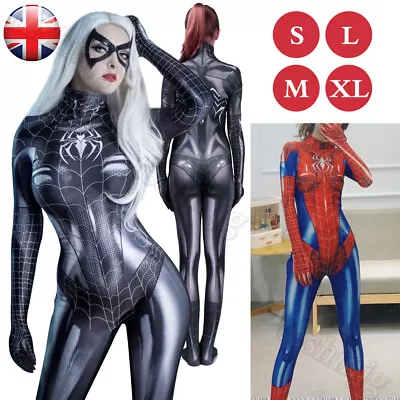 £13.88 • Buy Women-Spiderman Superhero Lycra Jumpsuit Halloween Costume Girls Cosplay Outfit