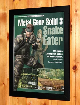 Metal Gear Solid 3 Snake Eater Rare Small Poster / Old Ad Page Framed PS2 Konami • $83.49