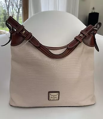 Dooney &Bourke Lizard Embossed Leather Light Blush Color Shoulder Hobo Bag • $39.99